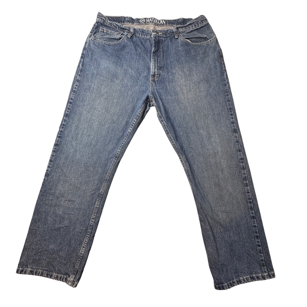 Magellan Jeans Mens 38x30 Blue Outdoors Straight Leg 100% Cotton Denim Workwear